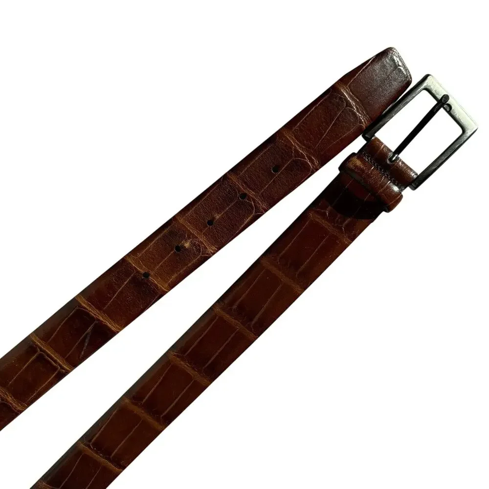 Made in Italy Genuine Leather Brown Belt Men’s Size 42